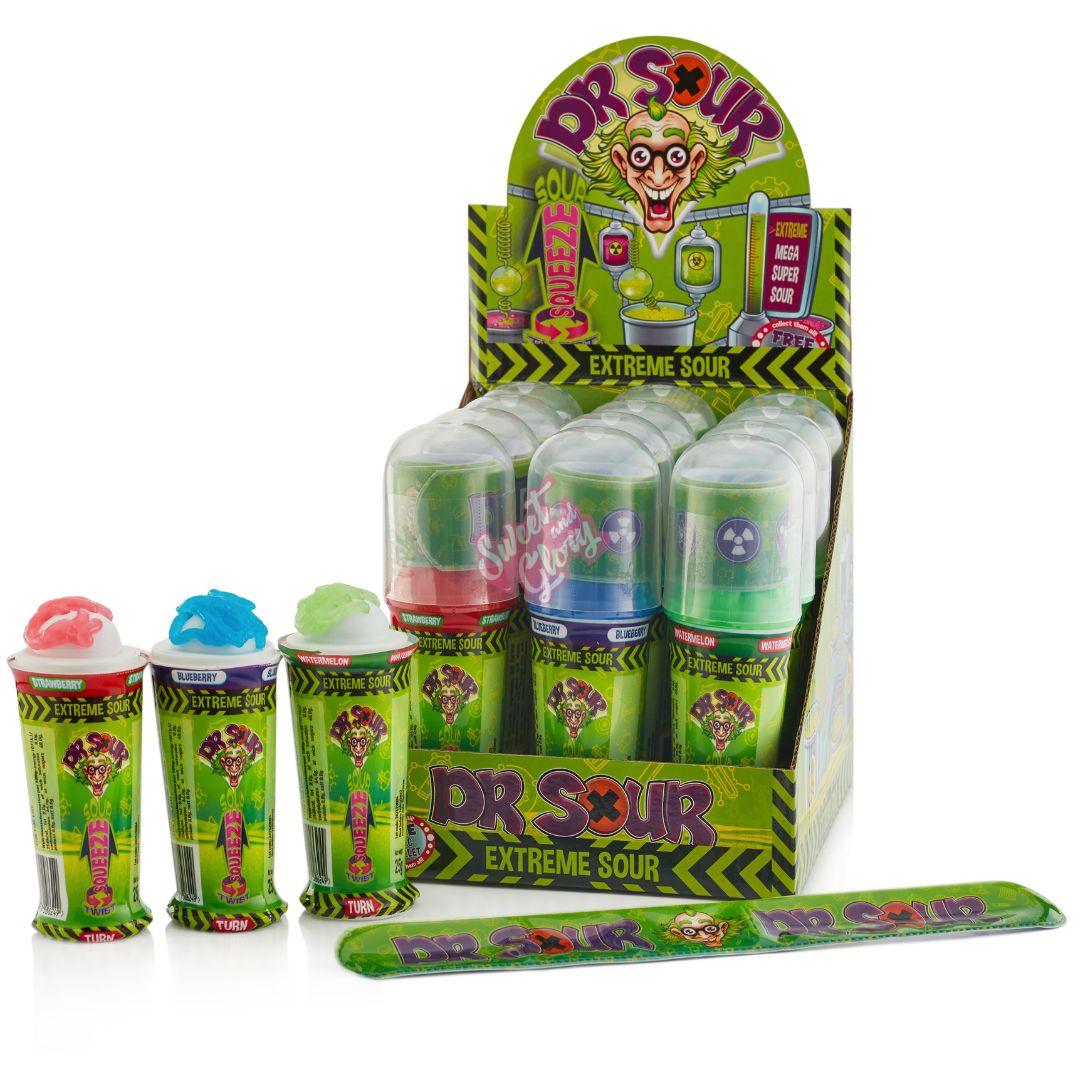 Dr Sour Twist n Squeeze Assorted Extreme Sour 25g 12 Pack Main image