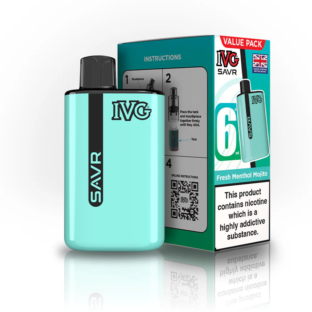 IVG SAVR 3000 Fresh Menthol Mojito Reffiled Pods 5 Pack