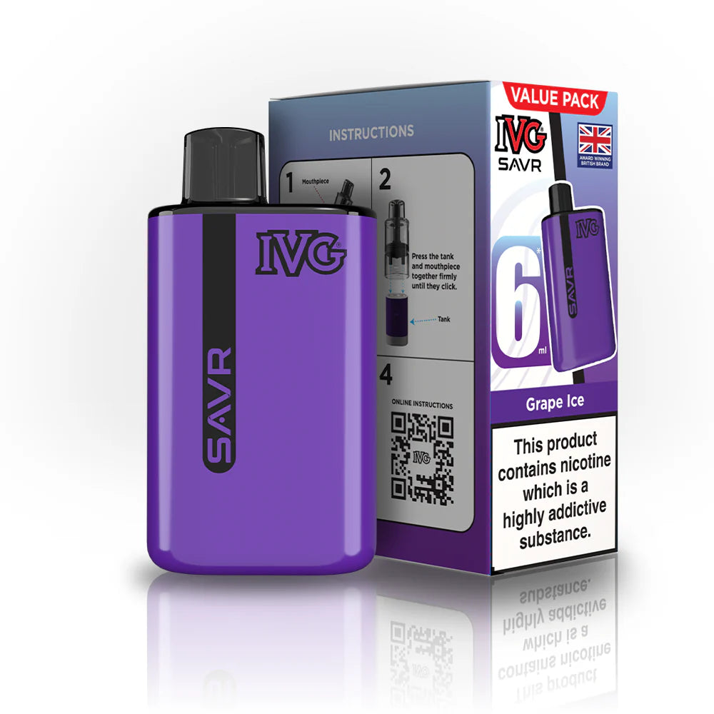 IVG SAVR 3000 Grape Ice Reffiled Pods 5 Pack