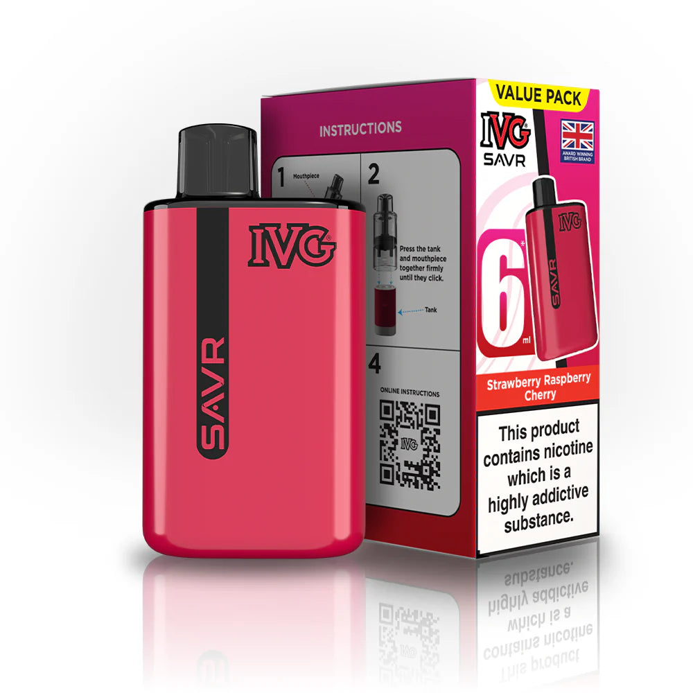 IVG SAVR 3000 Strawberry Raspberry Cherry Reffiled Pods 5 Pack