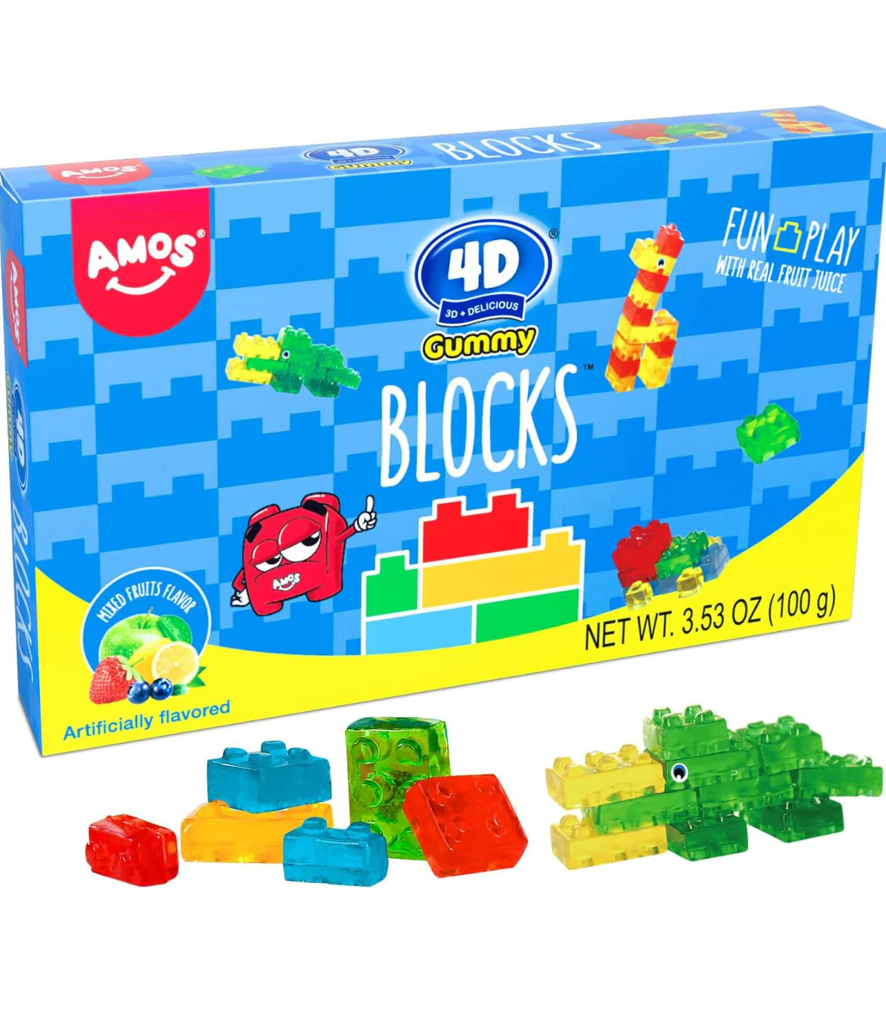 Amos 4D Gummy Blocks 100g