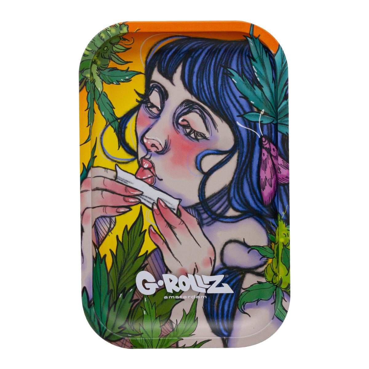 G-ROLLZ Medium Metal Rolling Trays With Different Design - Moth Lick