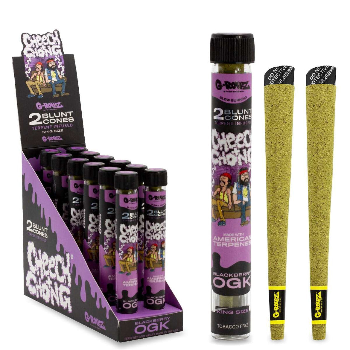 G-ROLLZ CHEECH & CHONG (TM) 2PK CONES BLACKBERRY OGK (12) Main image
