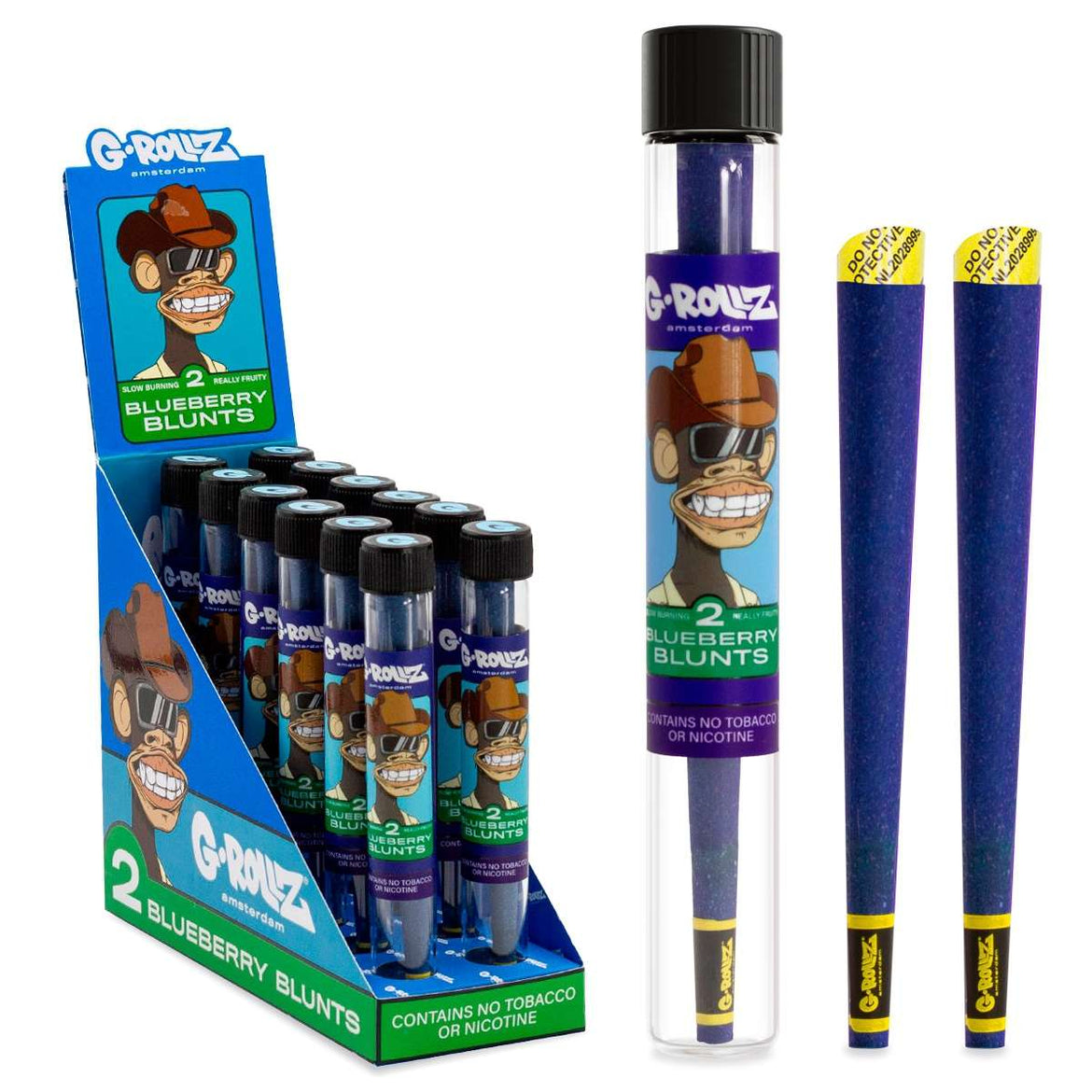 G-ROLLZ PRE-ROLLED CONES 2PK BLUE APE CONES BLUEBERRY (12)