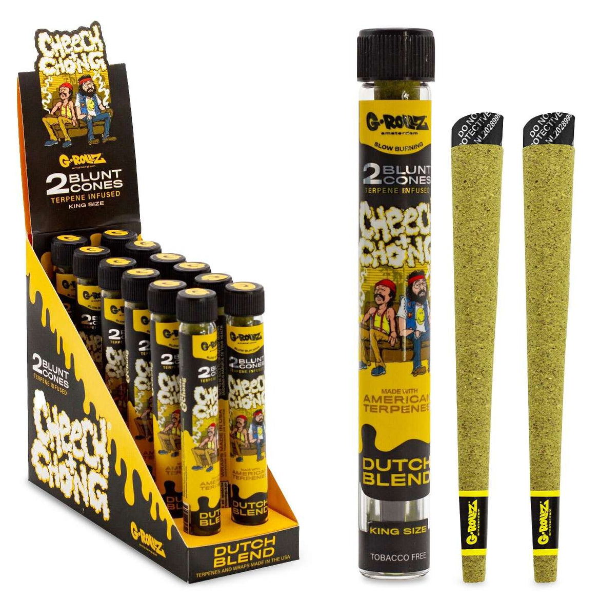G-ROLLZ CHEECH & CHONG (TM) 2PK CONES DUTCH BLEND (12)