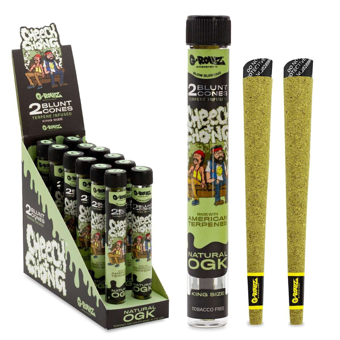 G-ROLLZ CHEECH & CHONG (TM) 2PK CONES NATURAL OGK (12) Main image