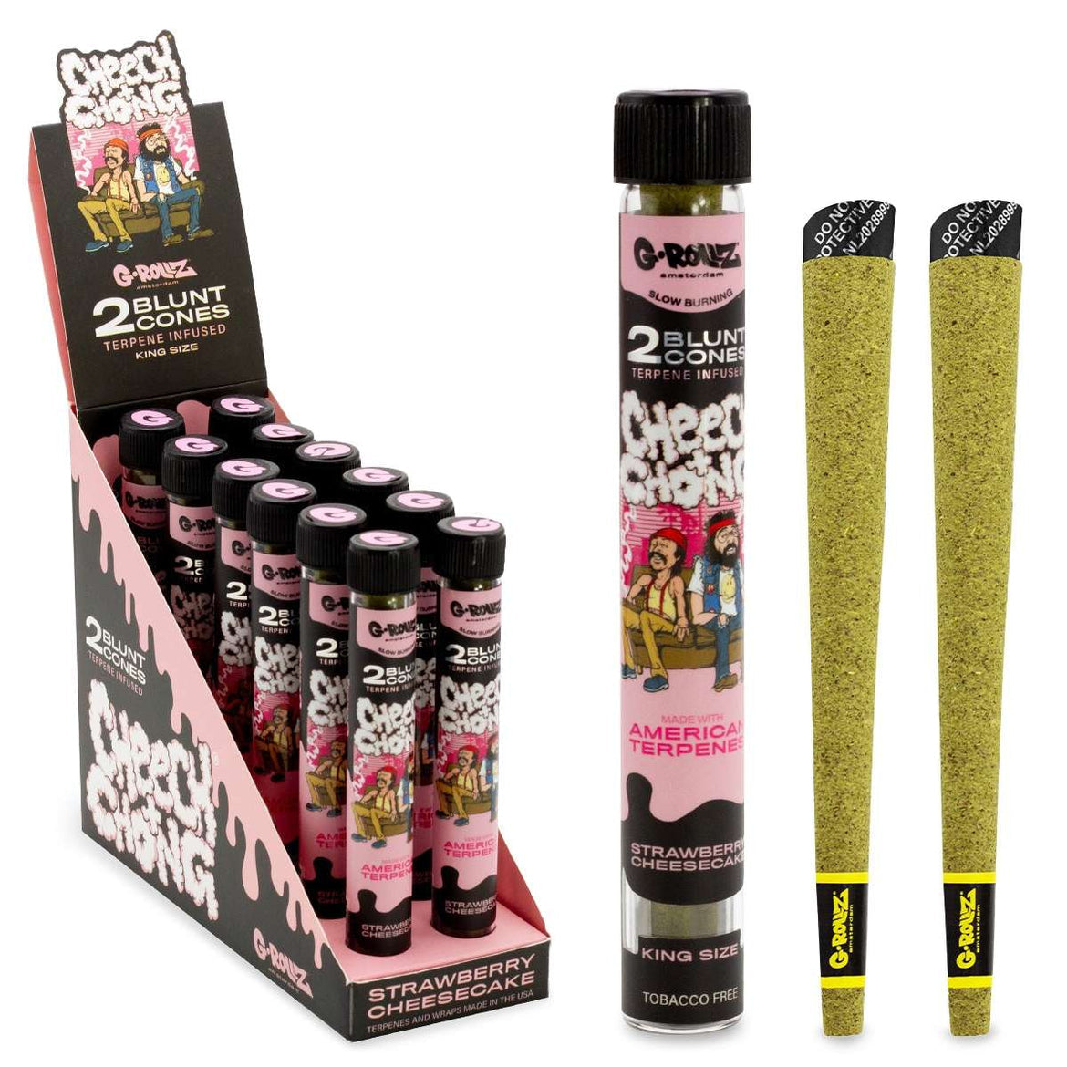 G-ROLLZ CHEECH & CHONG (TM) 2PK CONES STRAWBERRY CHEESECAKE (12)