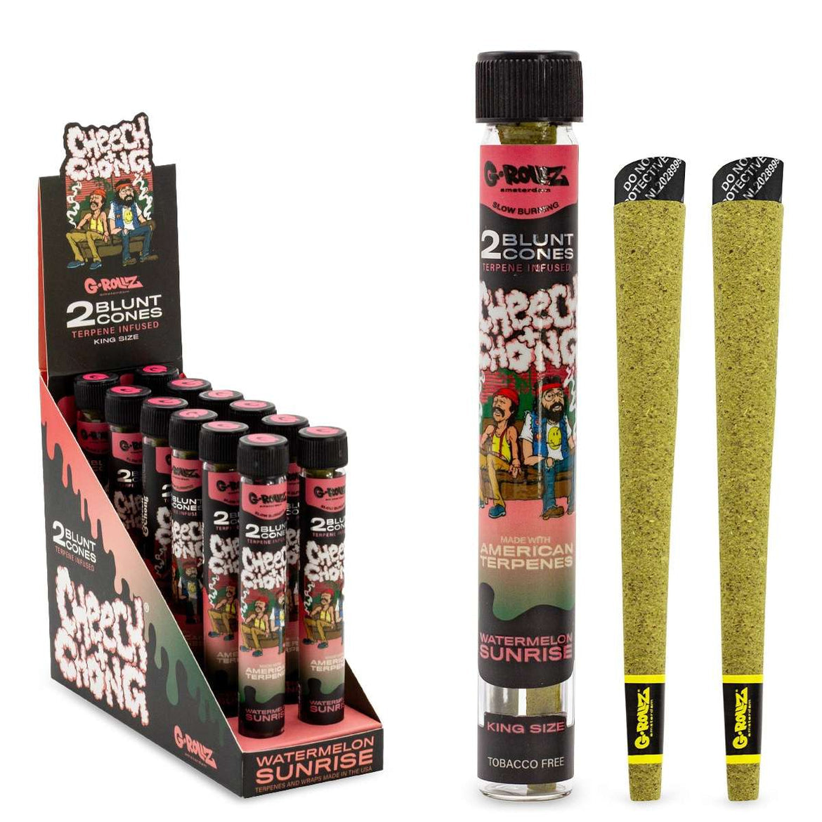 G-ROLLZ CHEECH & CHONG (TM) 2PK CONES WATERMELON SUNRISE (12) Main image