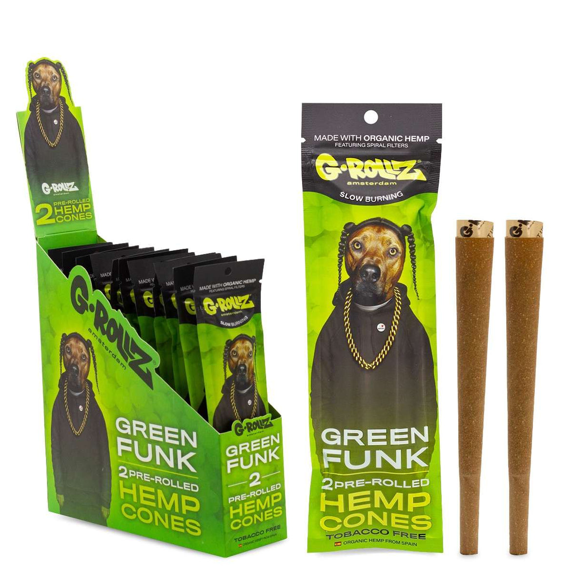 G-ROLLZ PRE-ROLLED HEMP CONES "GREEN FUNK" (12) Main image