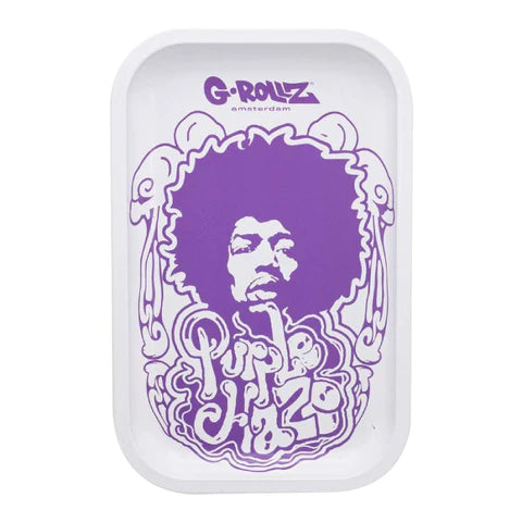 G-ROLLZ Medium Metal Rolling Trays With Different Design - Purple Haze Main image