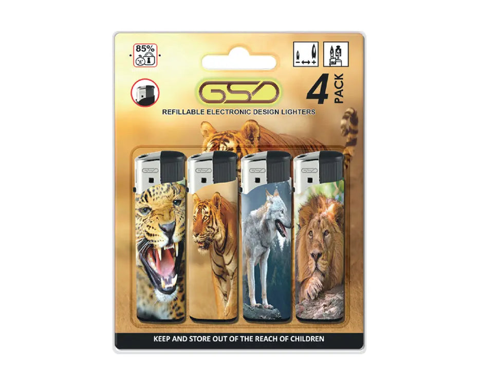 GSD LIGHTERS PACK ELECTRONIC ANIMALS 4S  12PK Main image