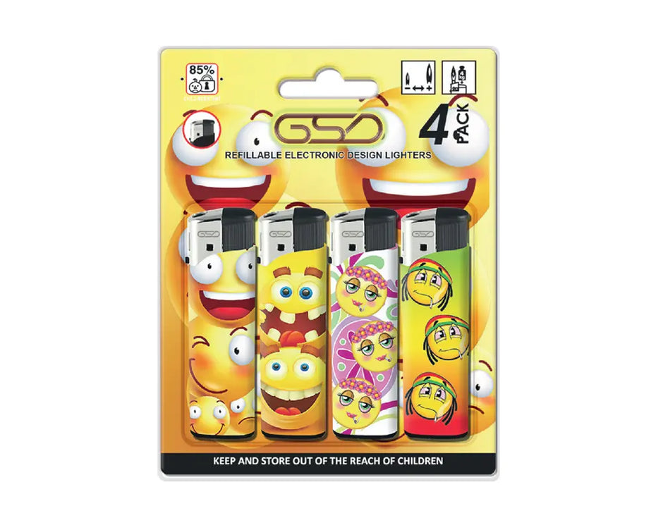 GSD LIGHTERS PACK ELECTRONIC EMOJI 4S  12PK Main image