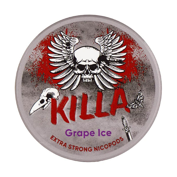 Killa Extra Strong Nico pods 16mg Per Pouch Grape Ice 10 Pack
