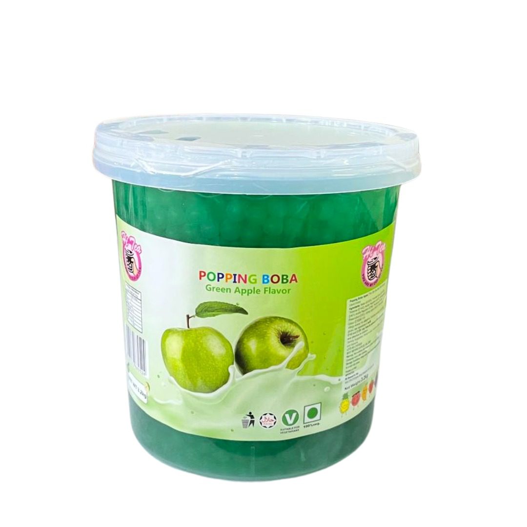 Popping Boba Green Apple Flavour Bubble Tea Tubs 3.2Kg