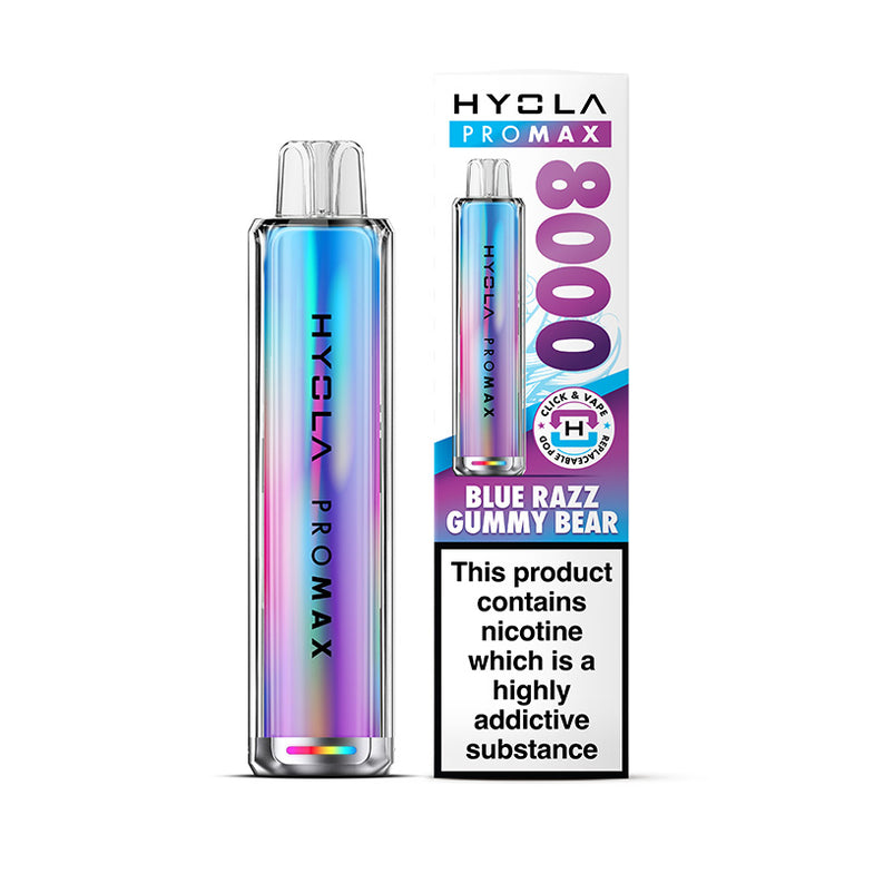 HYOLA PRO MAX 8000 PREFILLED POD KIT BLUE RAZZ GUMMY BEAR (5)