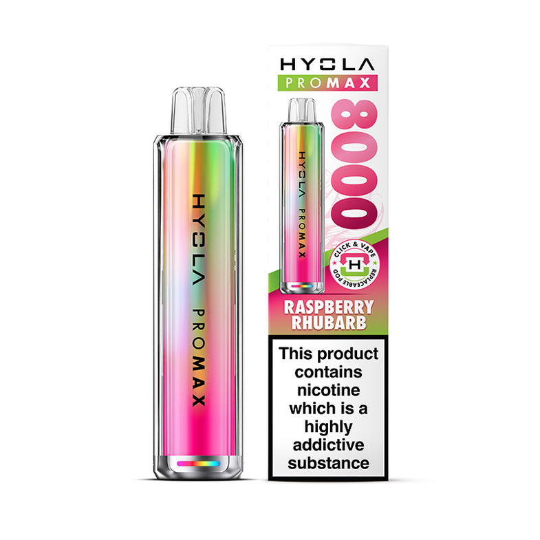 HYOLA PRO MAX 8000 PREFILLED POD KIT RASPBERRY RHUBARB (5) Main image