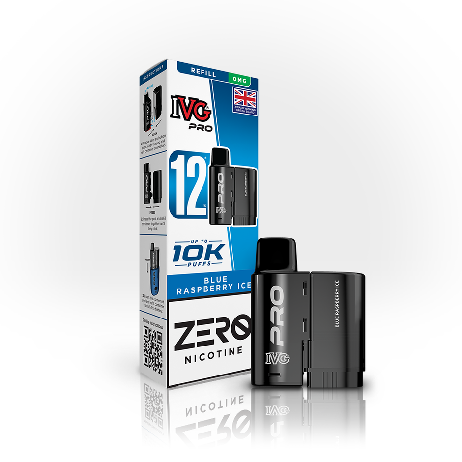 IVG PRO 12ml ZERO 0mg POD BLUE RASPBERRY ICE (5) Main image