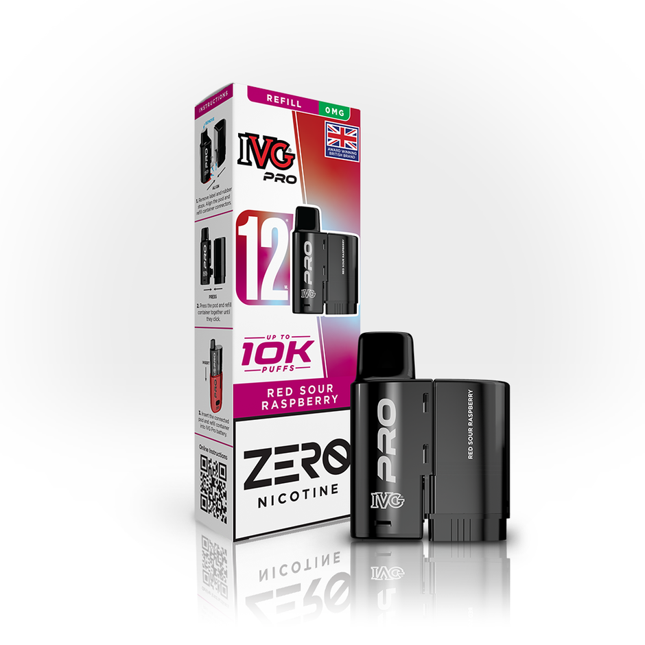 IVG PRO 12ml ZERO 0mg POD RED SOUR RASPBERRY (5) Main image