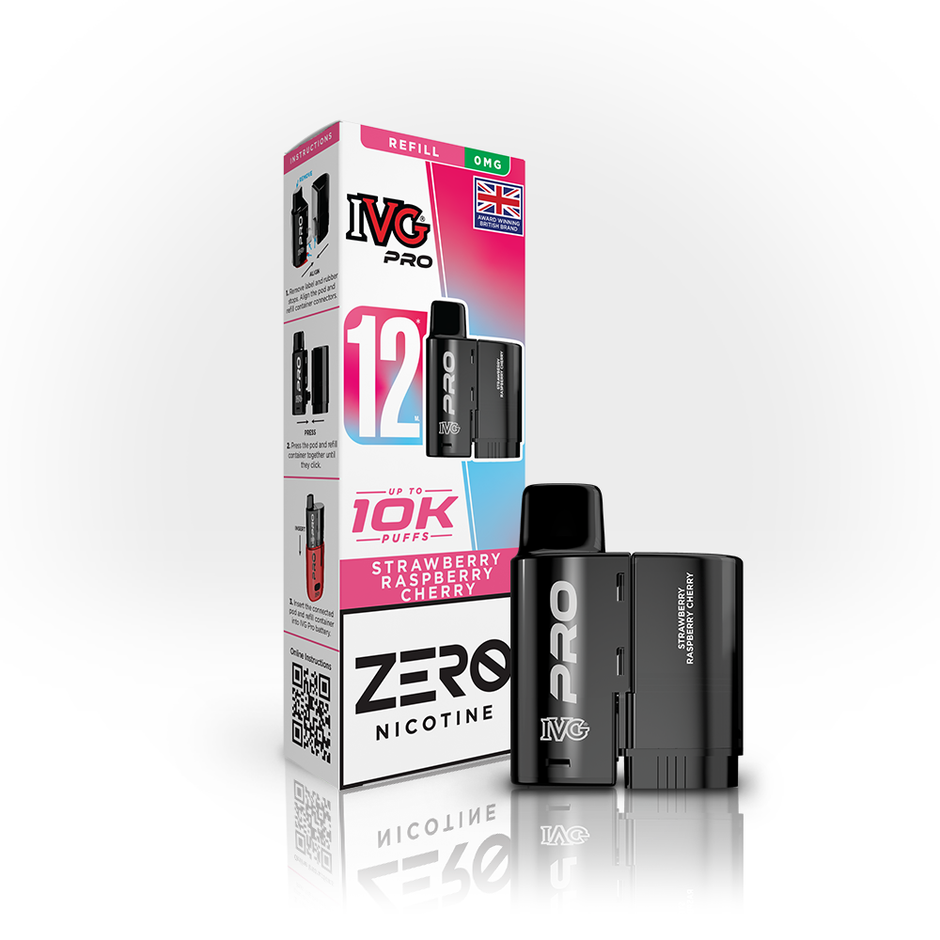 IVG PRO 12ml ZERO 0mg POD STAWBERRY RASPBERRY CHERRY (5) Main image