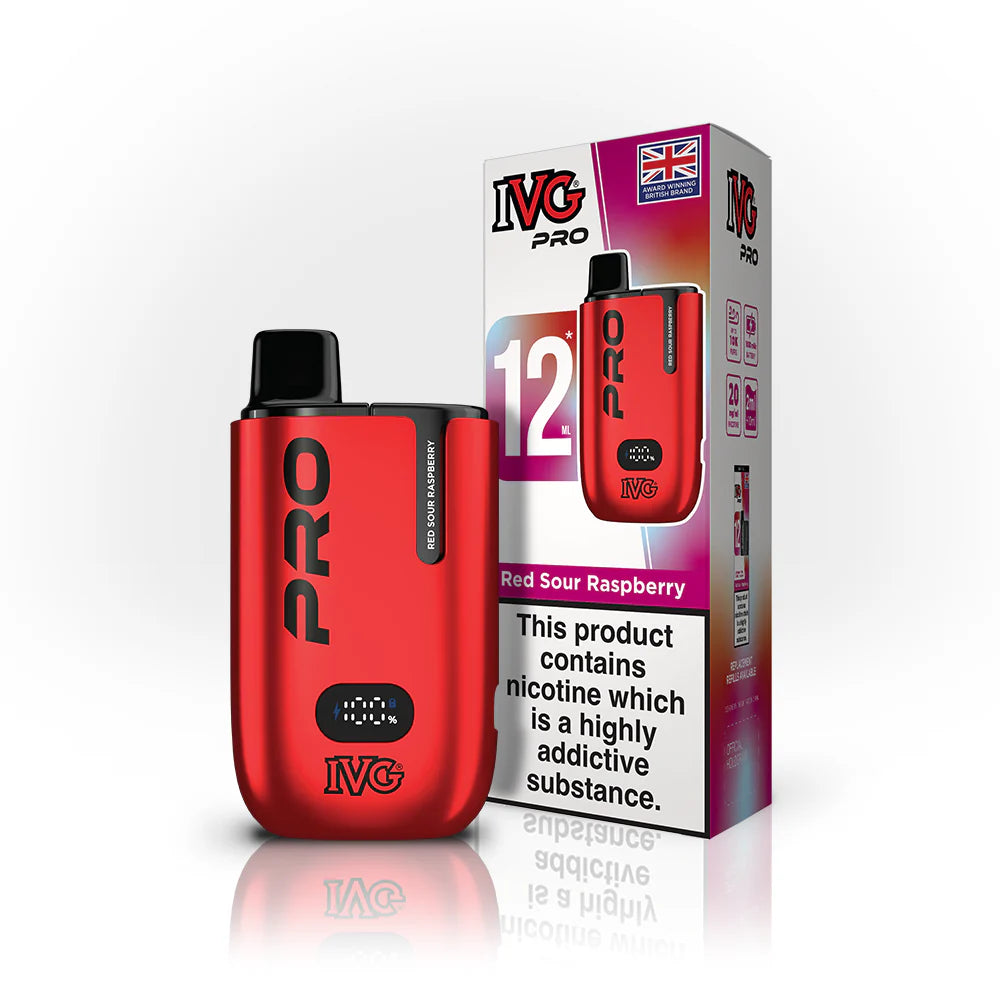 IVG PRO 10k Red Sour Raspberry Refilled Pods 5 Pack