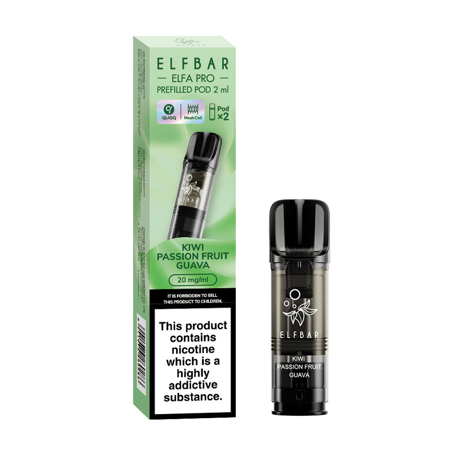 ELFBAR ELFA PRO PREFILLED POD KIWI PASSIONFRUIT GUAVA (10) Main image