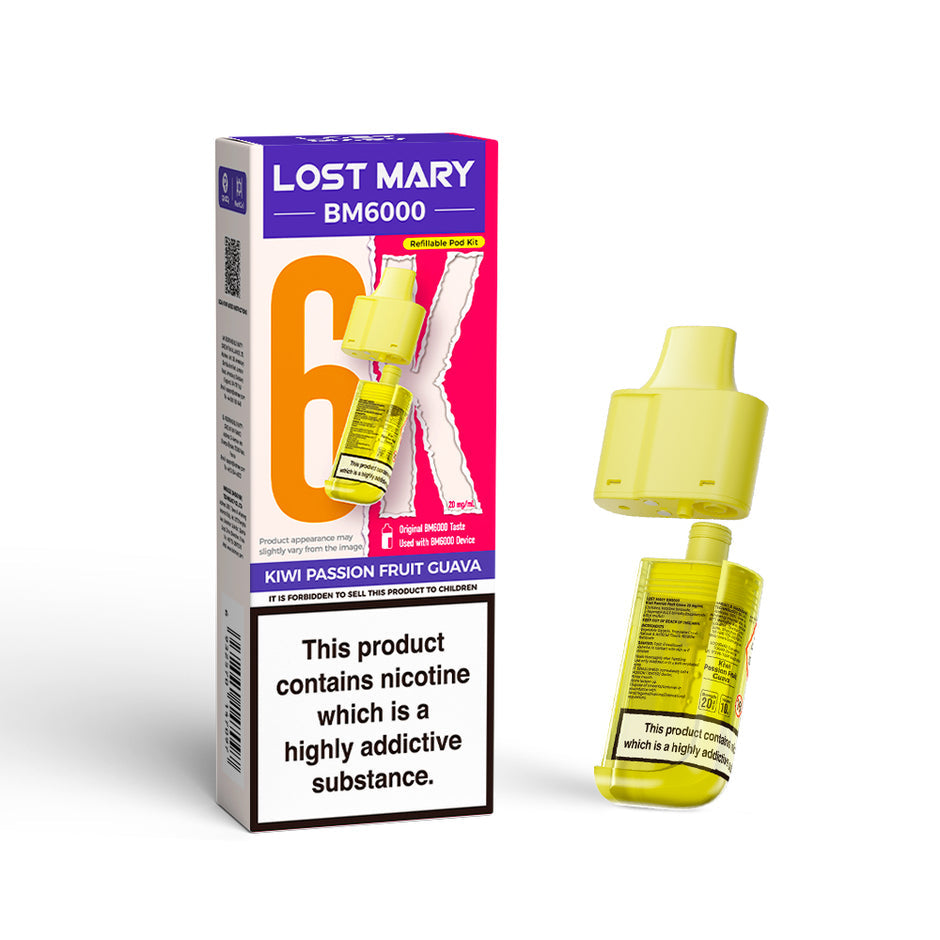 LOST MARY BM6000 POD KIWI PASSION FRUIT GUAVA (5) Main image