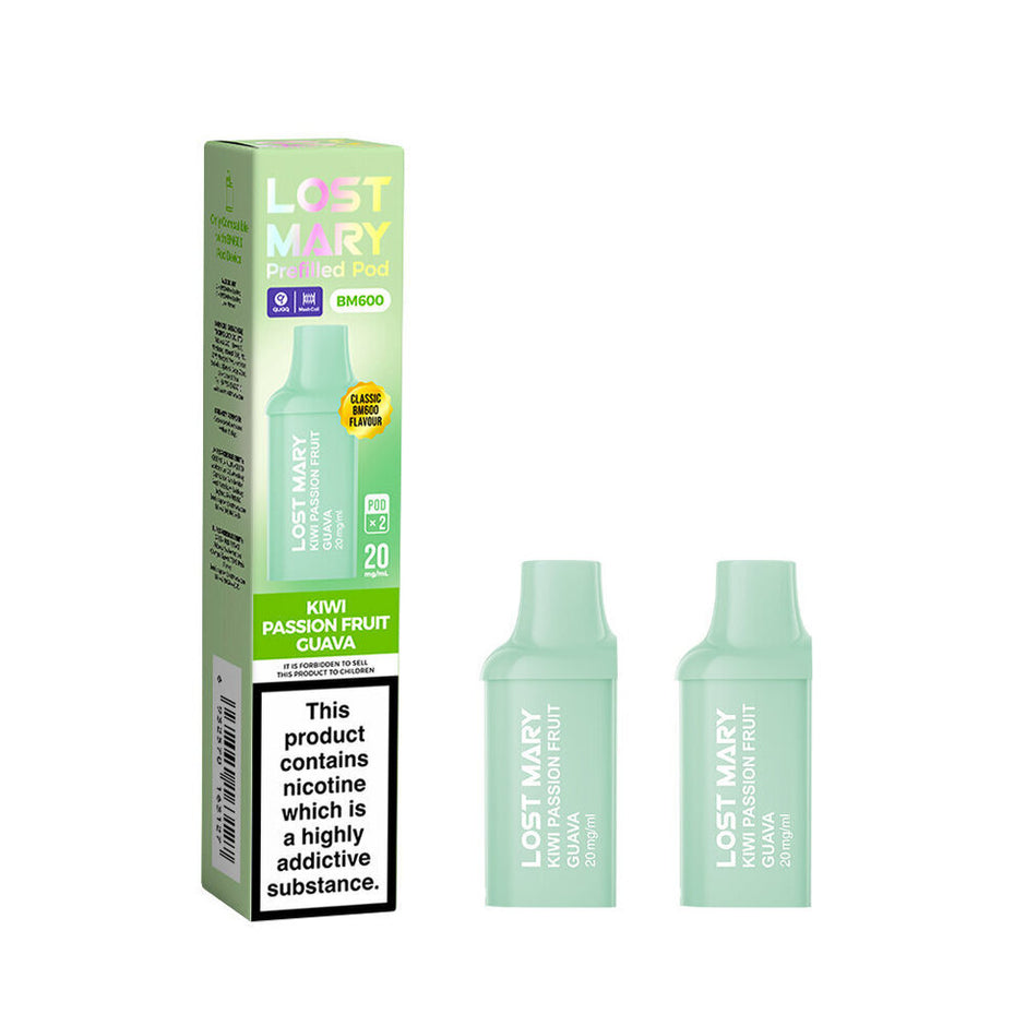LOST MARY BM600 2025 2PK PODS KIWI PASSION FRUIT GUAVA (10) Main image