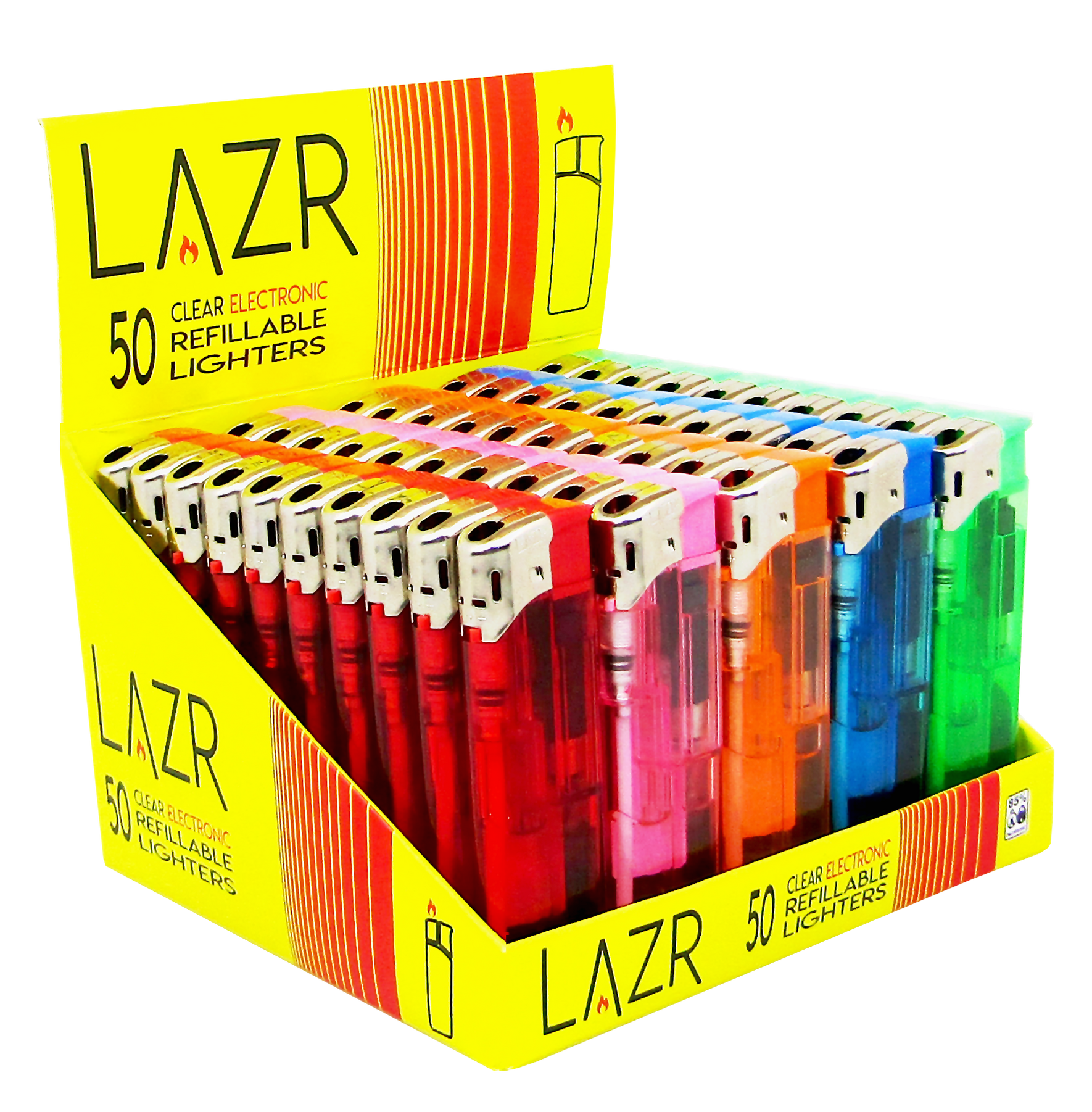 LAZR CLEAR ELECTRONIC REFILLABLE LIGHTERS (50) Main image