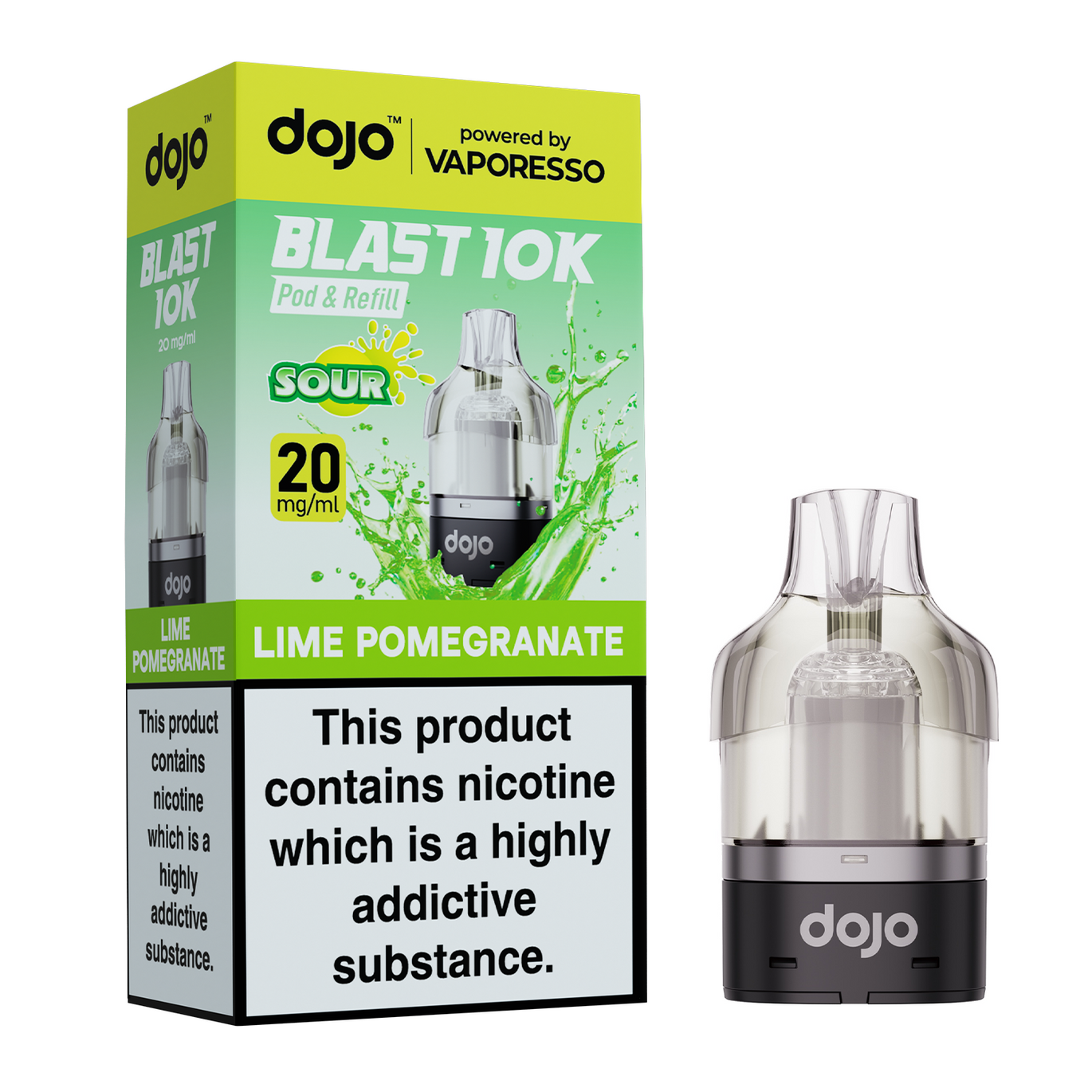 VAPORESSO DOJO BLAST 10K PODS LIME POMEGRANATE (5) Main image