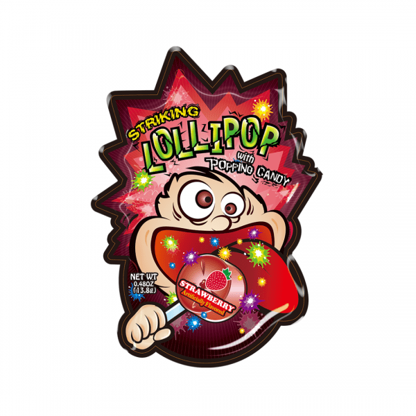 Striking Lollipop With Popping Candy Strawberry 13.8g Main image