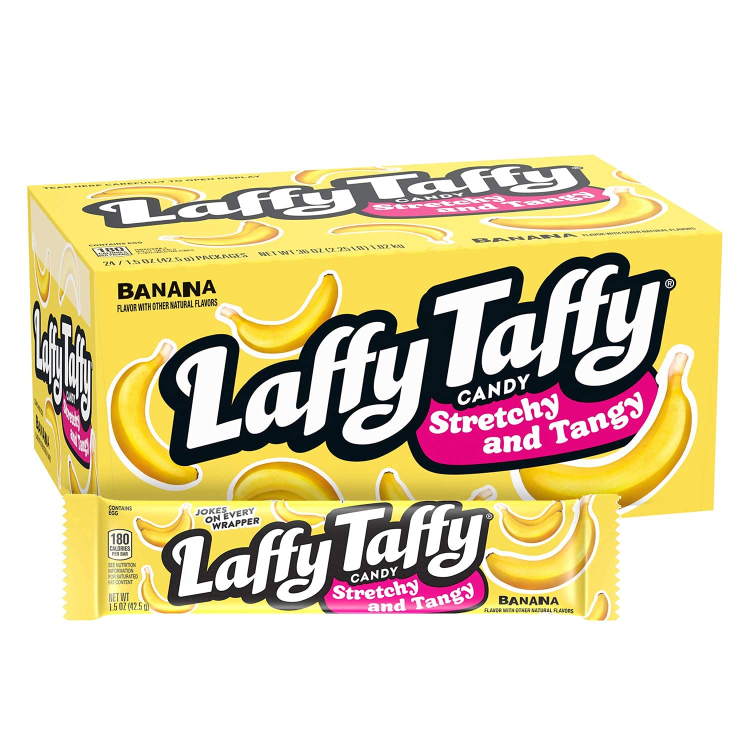 Laffy Taffy Banana Bar 1.5oz/42g Pack of 24