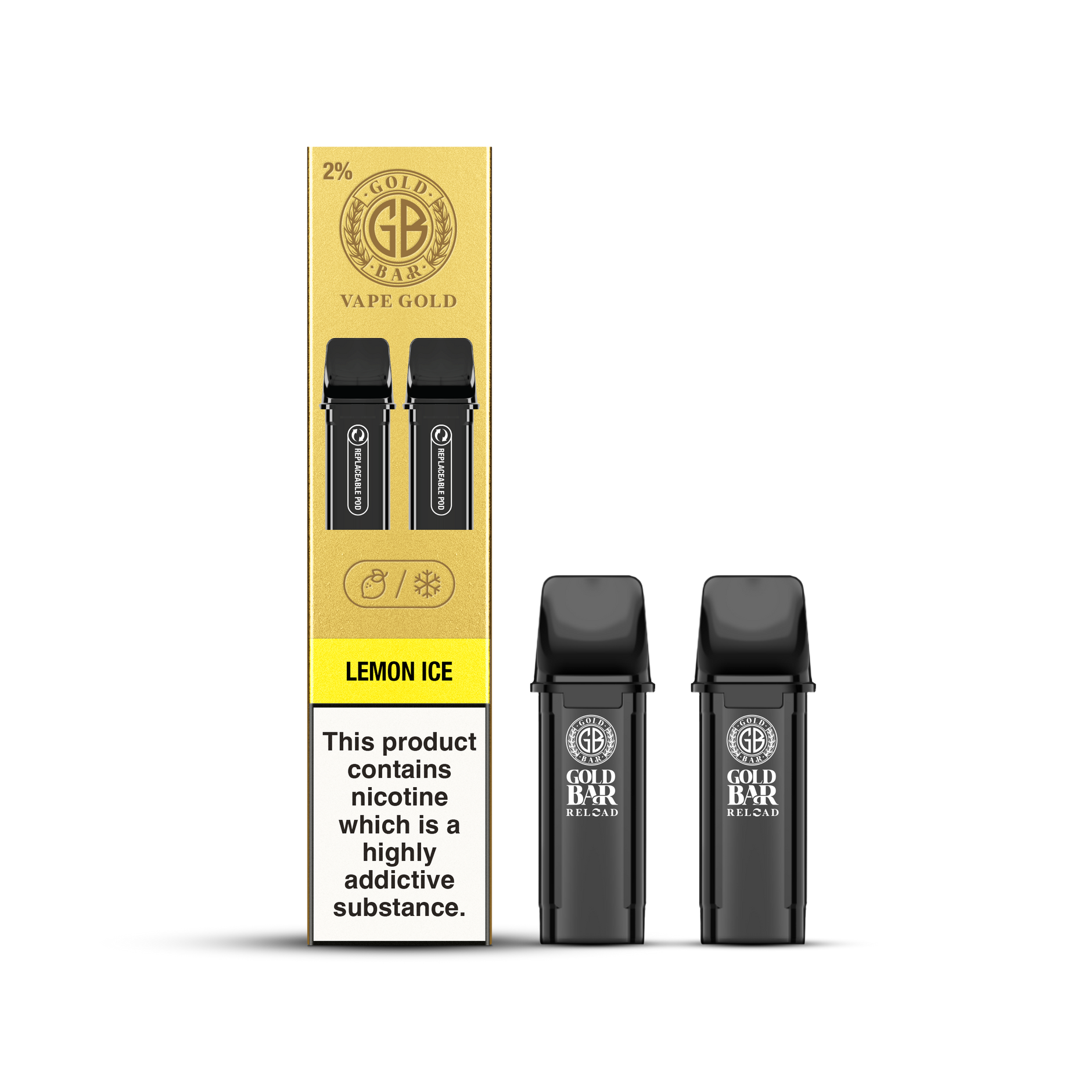 GOLD BAR RELOAD PODS 2PK LEMON ICE (10) Main image