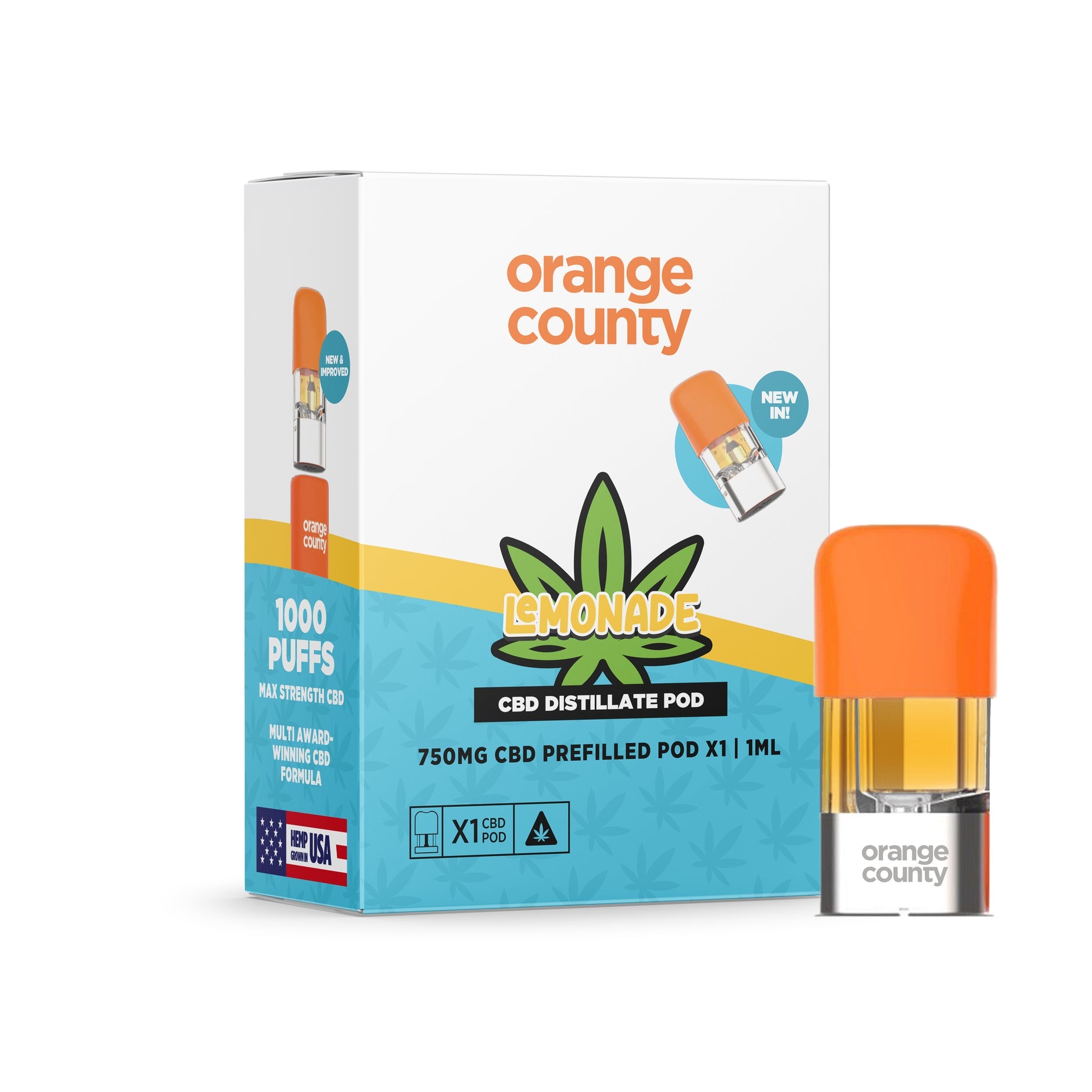 0RANGE COUNTY CBD 750MG REPLACEMENT POD LEMONADE Main image