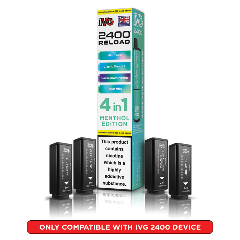 IVG 2400 RELOAD POD 4 PACK MENTHOL EDITION (5) Main image