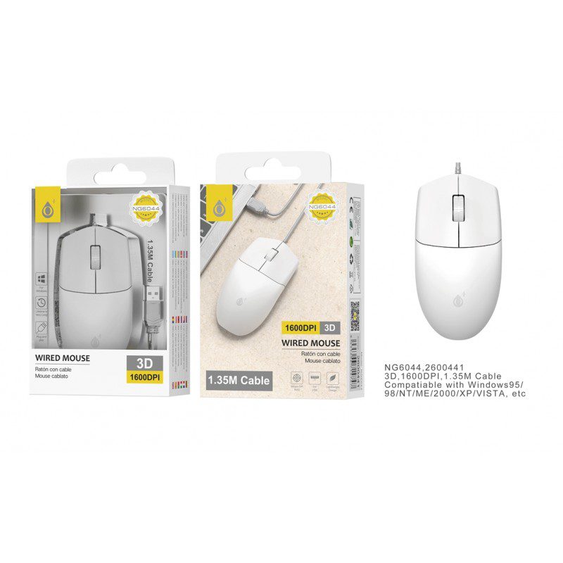 NG6044, Wired Mouse, 1600 DPI,1.35m