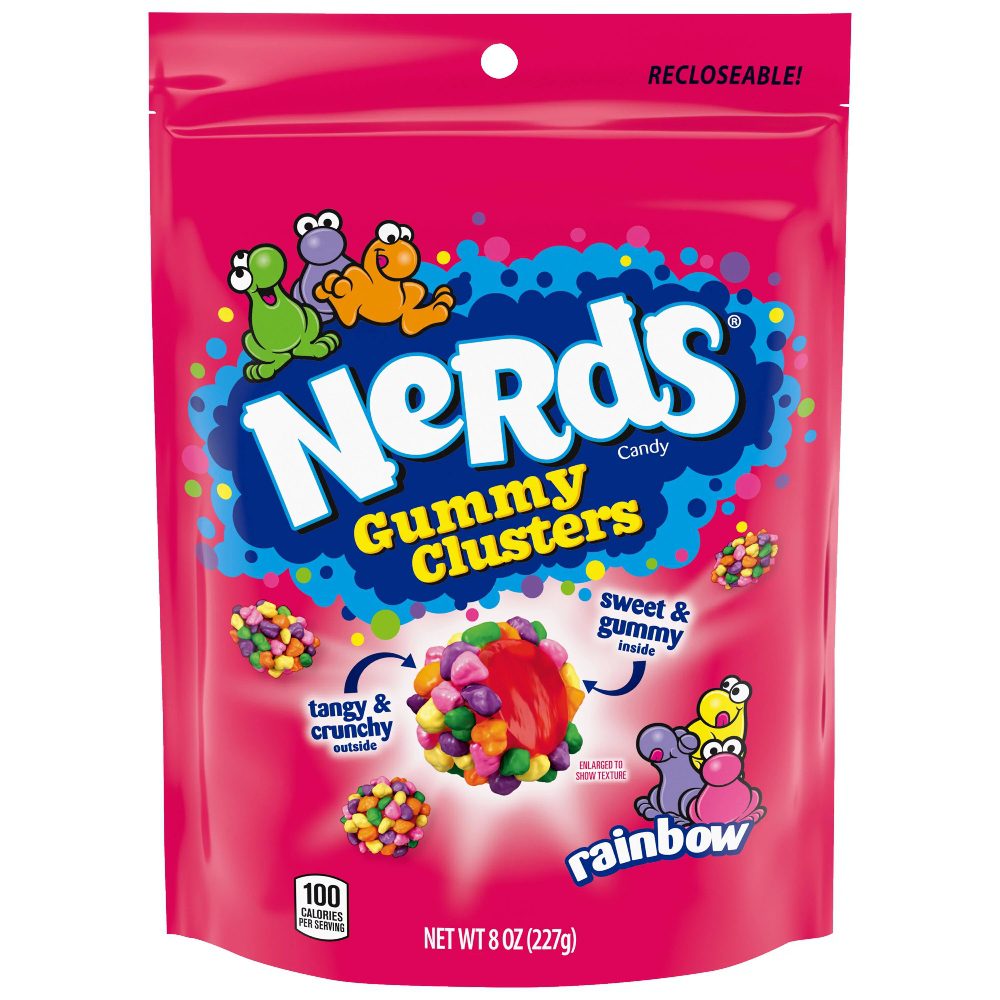 Nerds Gummy Cluster Rainbow 227g Recloseable Peg Bag