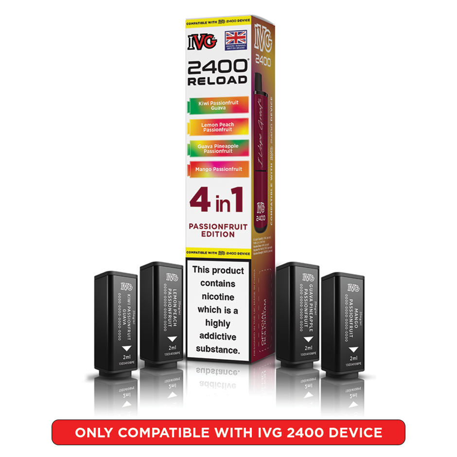 IVG 2400 RELOAD POD 4 PACK PASSIONFRUIT EDITION (5) Main image