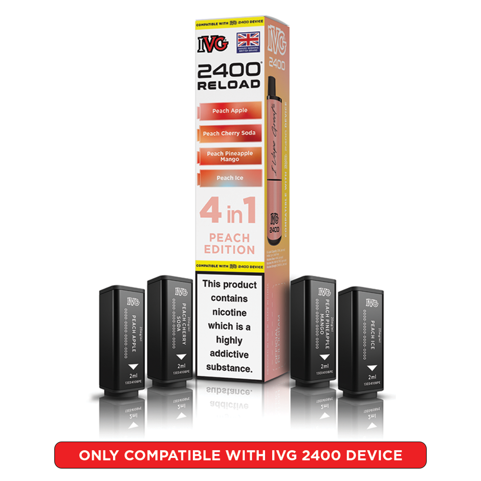 IVG 2400 RELOAD POD 4 PACK PEACH EDITION (5)