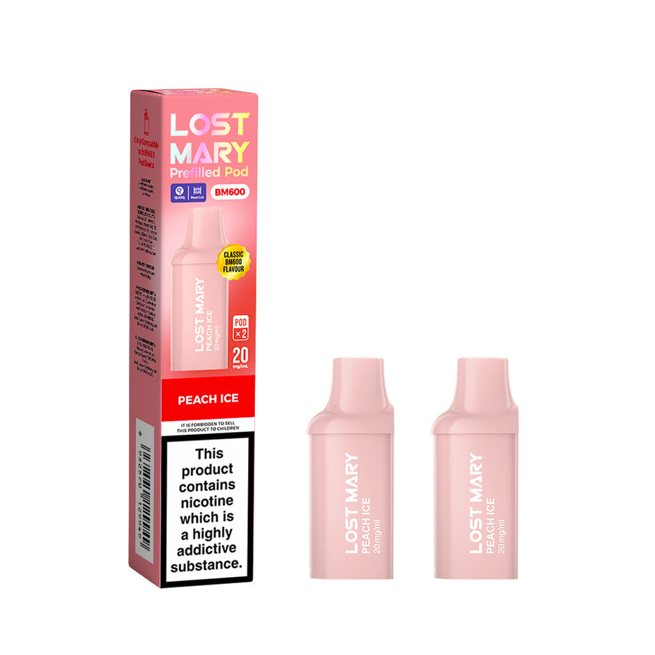 LOST MARY BM600 2025 2PK PODS PEACH ICE (10) Main image