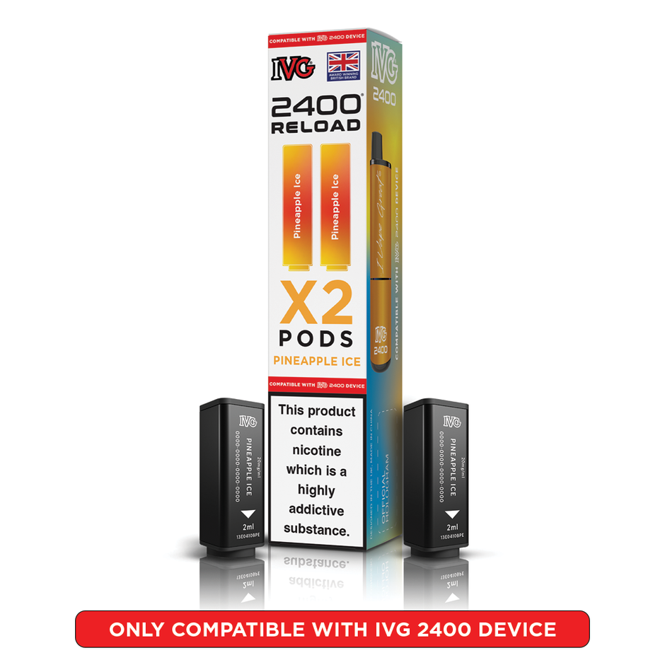 IVG 2400 RELOAD POD 2 PACK PINEAPPLE ICE (5) Main image
