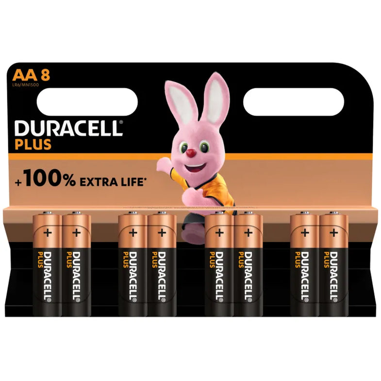 DURACELL PLUS 100% EXTRA LIFE ALKALINE AA - 8 PACK (12) Main image