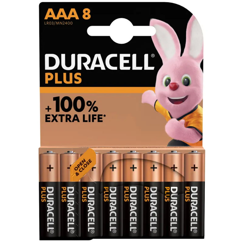 DURACELL PLUS 100% EXTRA LIFE ALKALINE AAA - 8 PACK (10) Main image