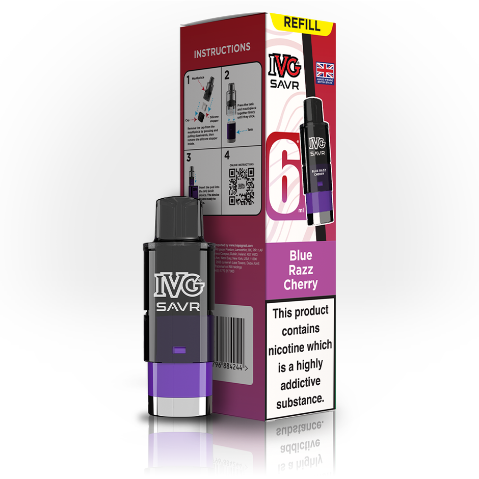 IVG SAVR 3K REFILL BLUE RAZZ CHERRY (5) Main image