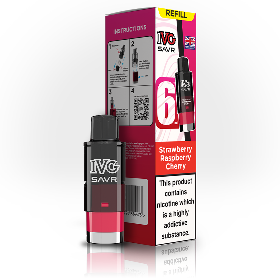 IVG SAVR 3K REFILL STRAWBERRY RASPBERRY CHERRY ICE (5) Main image