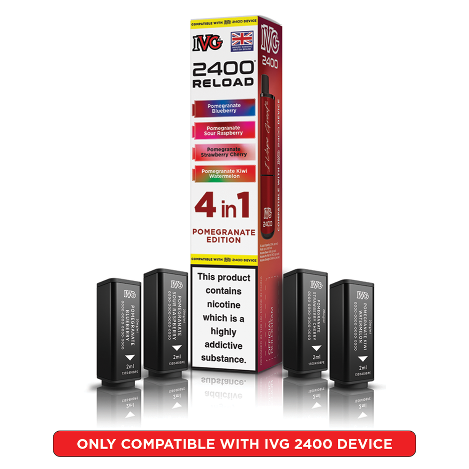 IVG 2400 RELOAD POD 4 PACK POMEGRANATE EDITION (5) Main image