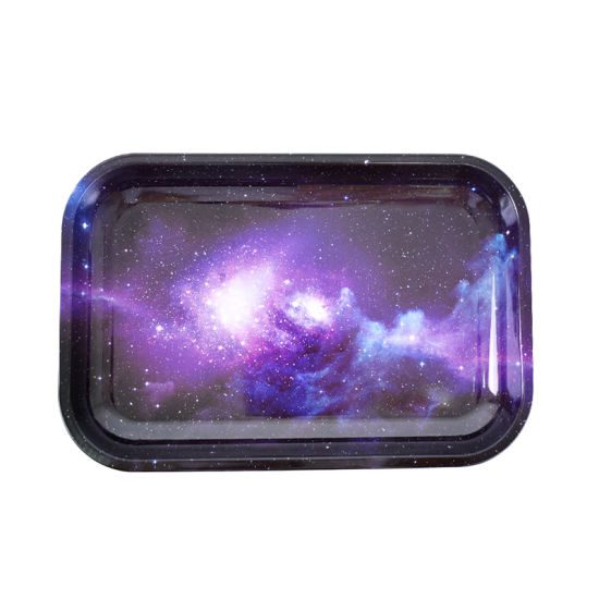 Medium Metal Rolling Tray- Galaxy Print