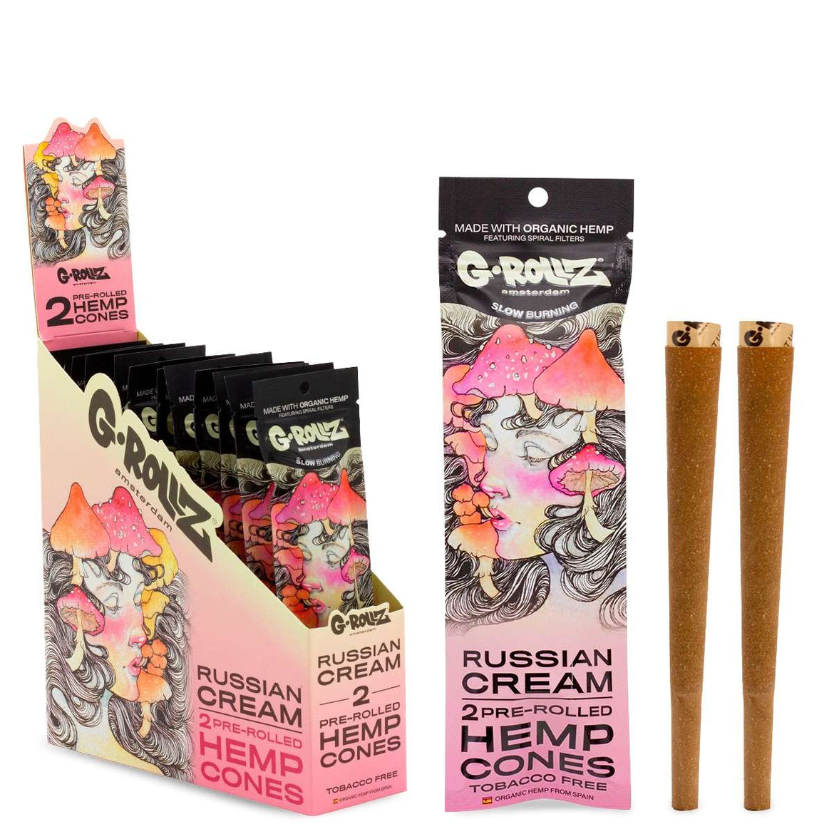 G-ROLLZ PRE-ROLLED HEMP CONES "RUSSIAN CREAM" (12) Main image
