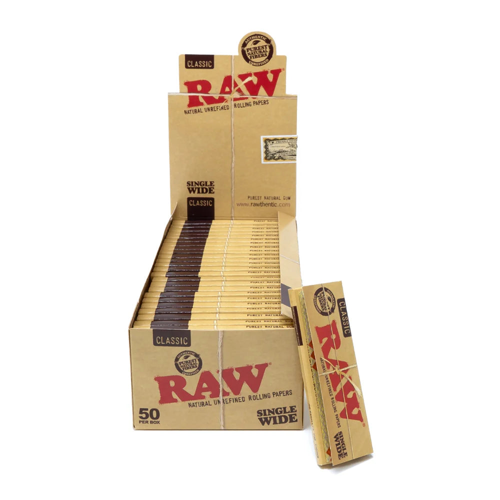 Raw Natural Unrefined Rolling paper Single Wide Classic 50 packs Main image