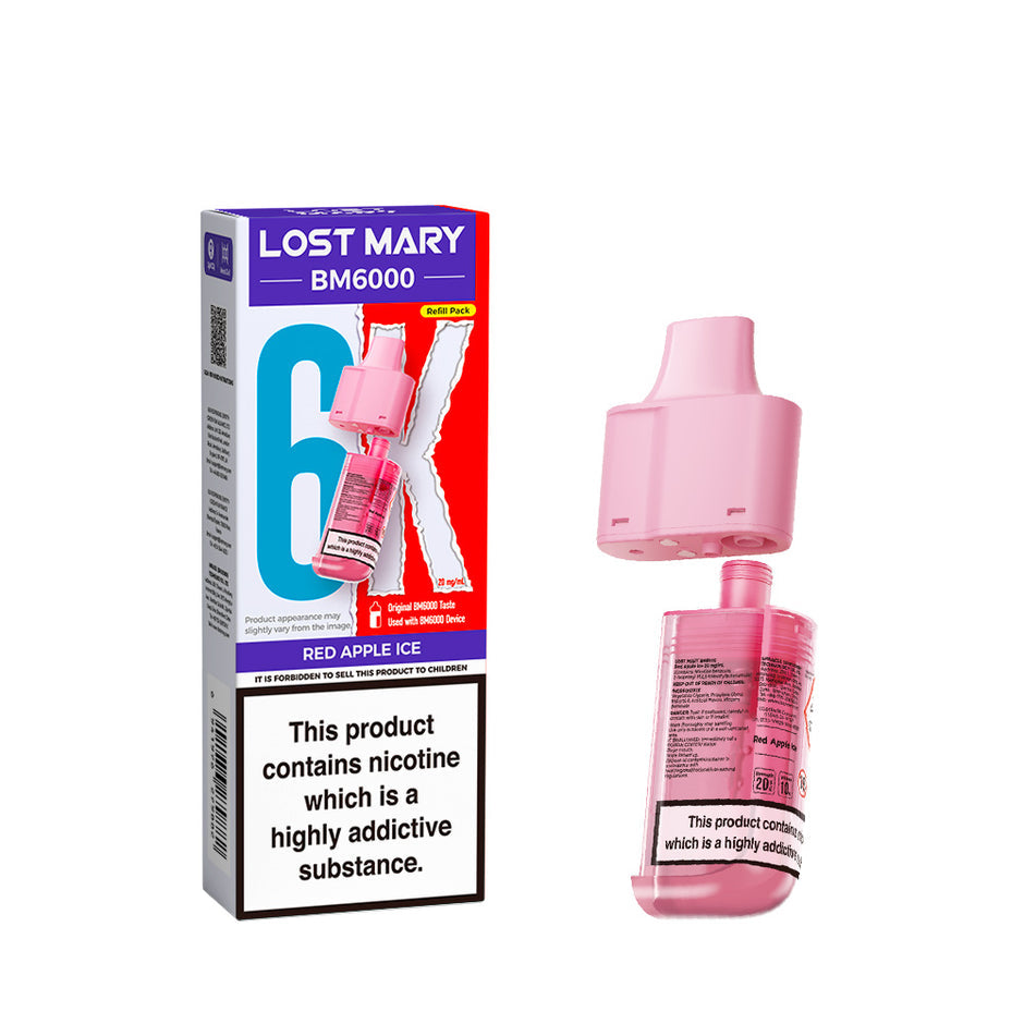 LOST MARY BM6000 POD RED APPLE ICE (5) Main image