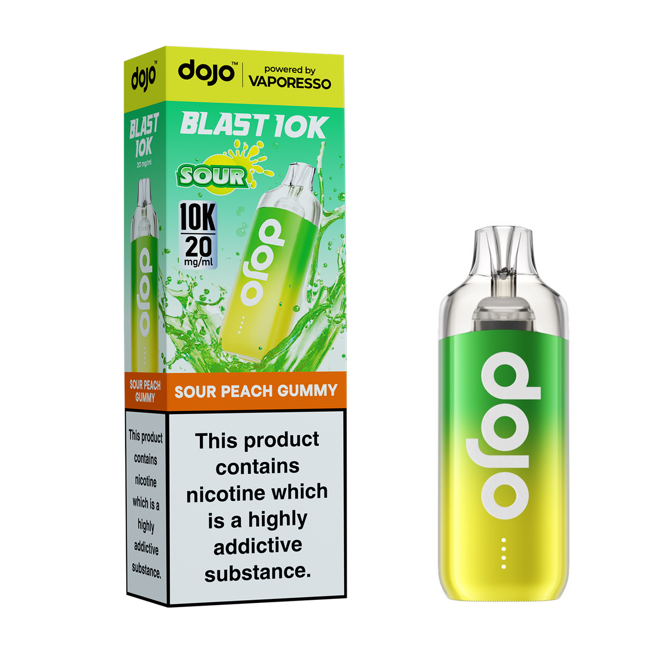 VAPORESSO DOJO BLAST 10K KIT SOUR PEACH GUMMY (5) Main image